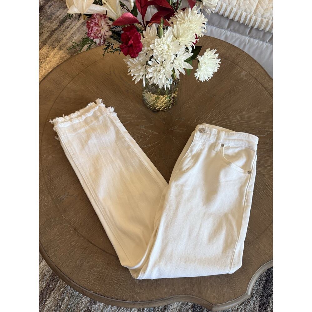 KanCan White High Rise Raw Hem Stretch Women's Size 27